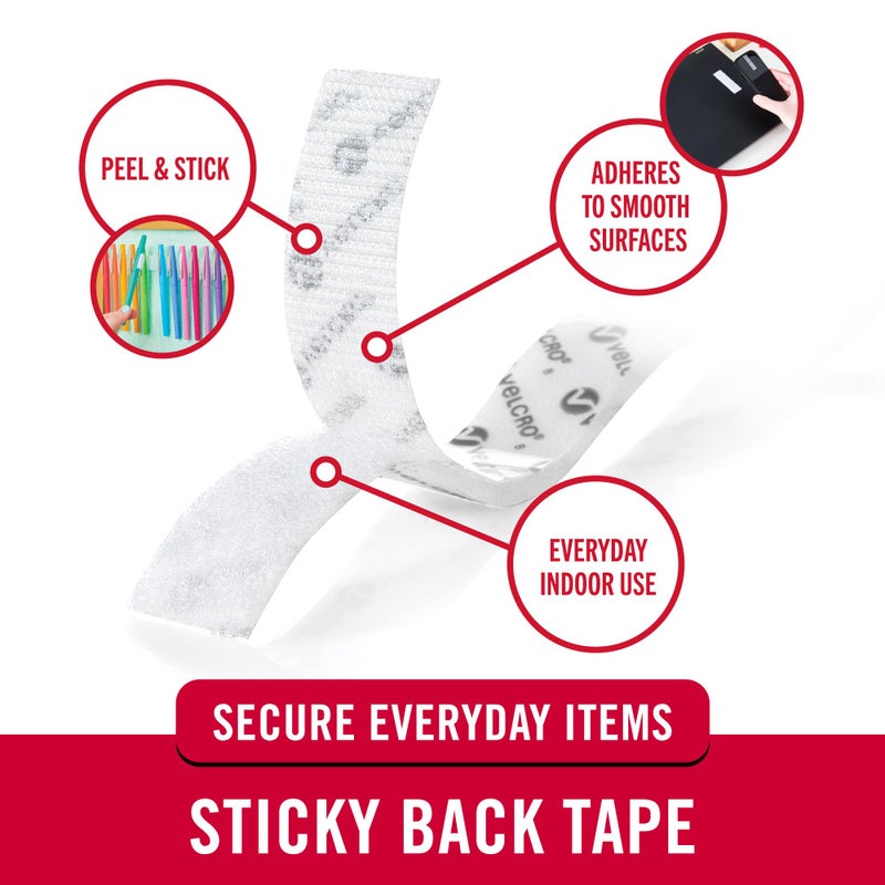 VELCRO Brand - Sticky Back Tape Bulk Roll | 50 ft x 3/4 in | White | Cut Hook and Loop Adhesive Strips to Length | Create Vertical Storage, Save Space, Keep Your Home, Office or Work Site Organized - Image 2
